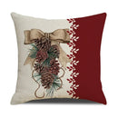 Axyaa Christmas Pinecone Candlestick Linen Print Pillowcase for Home Decor