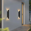 Axyaa 18W LED Black Outdoor Waterproof Wall Lamp Aluminum Exterior Lighting