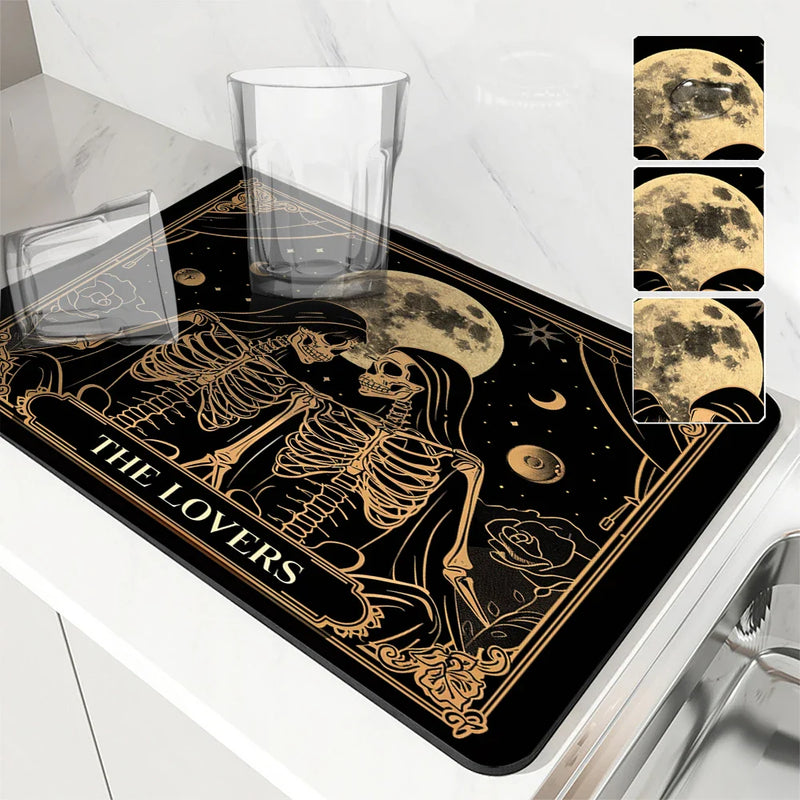 Axyaa Halloween Flower Diatoms Coffee Cup Drying Mat