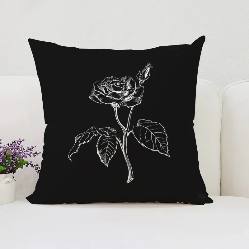Axyaa Rose Print Pillow Cover - Romantic Home Decor & Gift