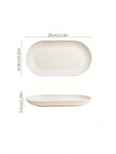 Axyaa Beige Plastic Dinner Plates, Ideal for Desserts, Family Gatherings, Parties, and Picnics
