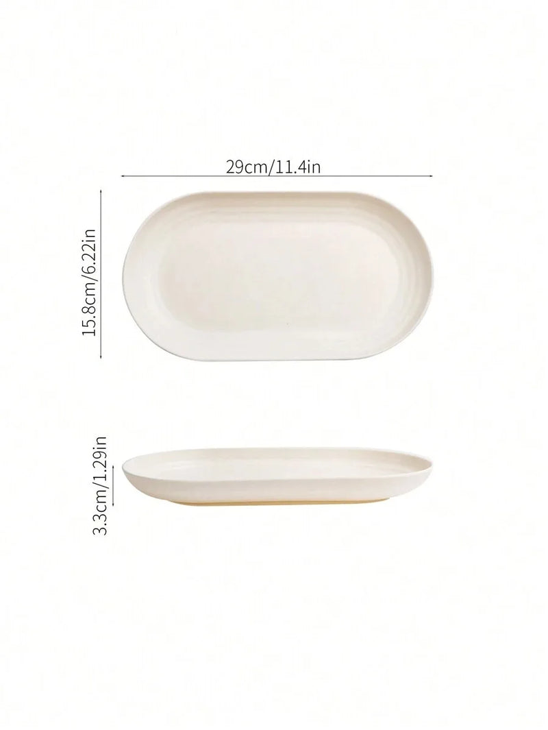 Axyaa Beige Plastic Dinner Plates, Ideal for Desserts, Family Gatherings, Parties, and Picnics