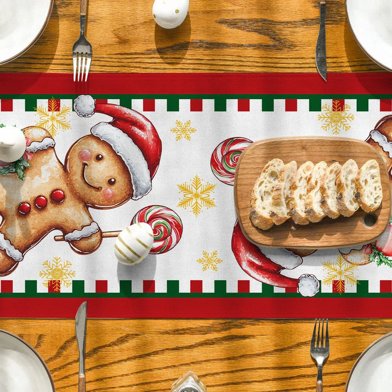 Axyaa Christmas Santa Table Runner for Dining Table Decoration