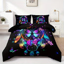 Axyaa Dreamcatcher Butterfly Print Duvet Set - Soft Polyester Bedding, All Seasons