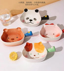 Axyaa Cute Baking Oven Bowl with Handle, Kids Salad Ceramic Tableware