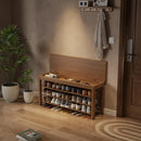 Axyaa 3-Tier Wooden Shoe Storage Bench for Entryway - Front Door Rack