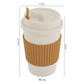 Axyaa Reusable Wheat Straw Coffee Cup With Lid 450ml - Portable & Dishwasher Safe