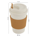 Axyaa Reusable Wheat Straw Coffee Cup With Lid 450ml - Portable & Dishwasher Safe