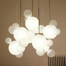 Axyaa Milky White Glass Globes LED Pendant Lights Dining Room Suspension Lamp