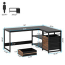 Axyaa Modern L-Shaped Computer Desk: Corner Office Workstation & Study Table