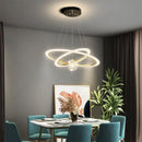 Axyaa LED Circle Ring Ceiling Chandelier for Dining Living Room Pendant Lighting