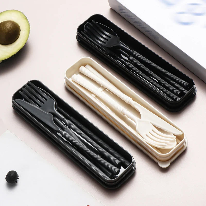 Axyaa PP Tableware Set - Knife, Fork, Spoon, Chopsticks with Portable Box