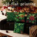 Axyaa Christmas Poinsettia & Holly Printed Pillowcases - Sofa, Bedroom, Car Cover