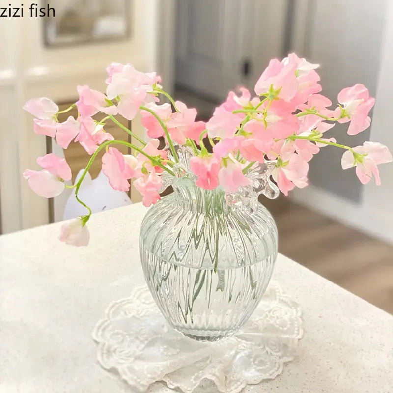 Frosted Glass Flower Vase for Living Room Decor by Axya