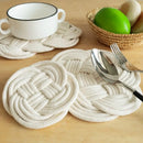 Axyaa Cotton Linen Circular Insulation Pad for Home Kitchen Dining Table
