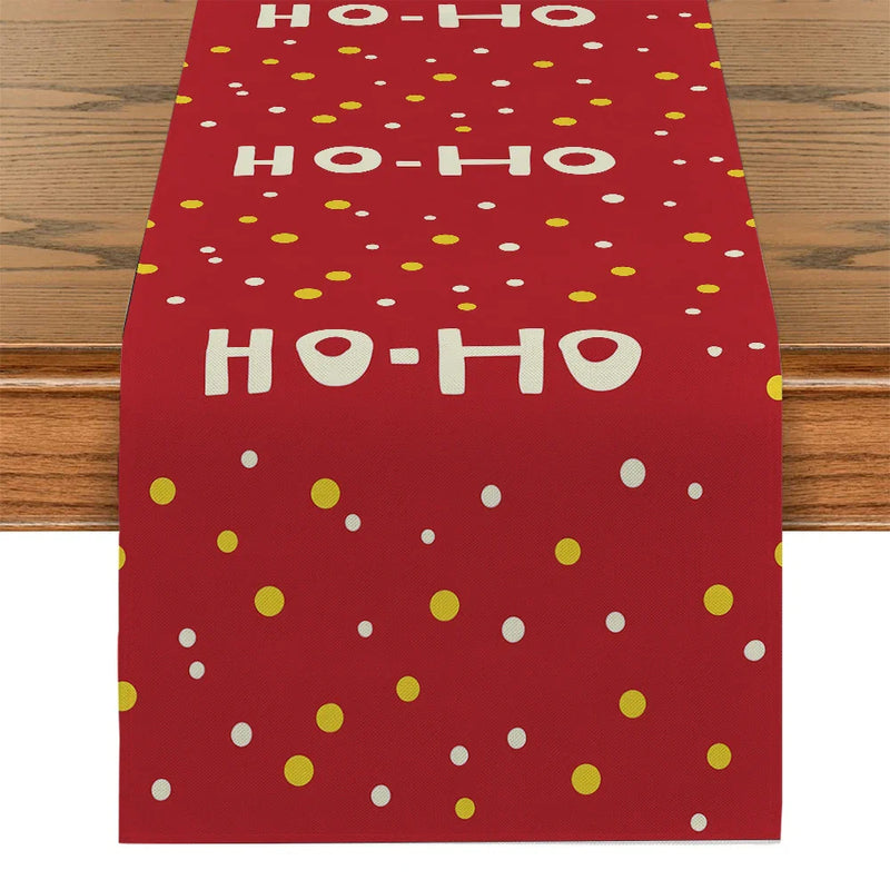Axyaa Snowflake Polka Table Runner - Festive Farmhouse Dining Decor