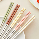 Axyaa Stainless Steel Non-Slip Chinese Chopsticks - Portable & Reusable