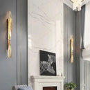 Axyaa Gold Crystal LED Wall Lamp for Bedroom Living Room Decor