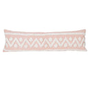 Bohemian Pink Geometric Tassel Throw Pillow Cover for Living Room Sofa by Axyaa