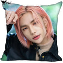 Axyaa Satin Hwang Hyunjin Pillow Cover - Decorative Bedroom Office Pillowcase Square Zipper Case