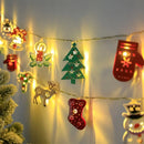 Axyaa Fairy Lights Garland Fawn Gloves Bell Iron Lamp - Battery-operated Decor for Living Room & Garden