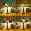 Axyaa Dragonfly Tiffany Table Lamp Glass Art Decor LED Luminaria