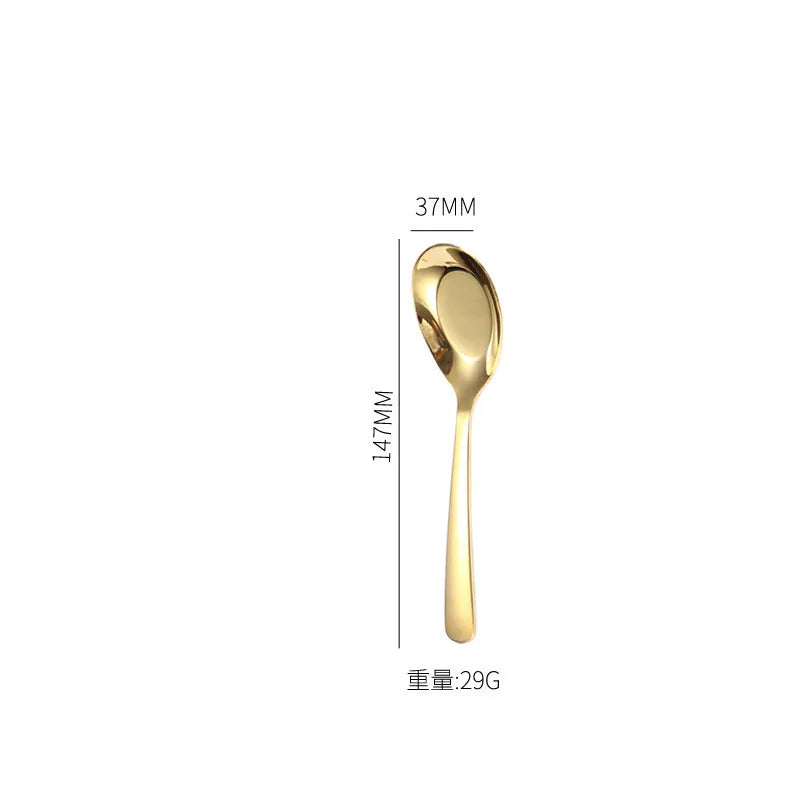 Axyaa Stainless Steel Long Handle Soup Spoon Ice Cream Teaspoons Coffee Spoons