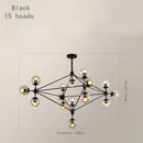 Axyaa Glass Chandelier: Industrial Retro Loft Living Room Lighting Fixtures