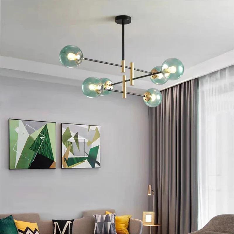 Axya Nordic Glass Ball Chandelier - Modern Ceiling Light for Home Decor