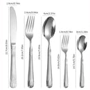 Axyaa Stainless Steel Western Tableware Set with 6Pcs Steak Knife, Fork, Spoon