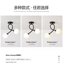 Axyaa Black Gold Glass Ceiling Light for Modern Minimalist Indoor Lighting
