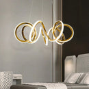 Axyaa Gold Twisted Ring LED Pendant Chandeliers for Home Decor Lighting