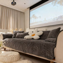 Axyaa Milk Velvet Sofa Cover Plush Winter Seat Protector Slipcover