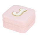 Axyaa Sequin Letter Jewelry Box with Mirror - Cute Portable Organizer Gift