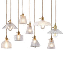 Axyaa Glass Flower Pendant Light - Nordic Retro Design for Various Spaces