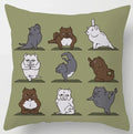 Axyaa Yoga Panda & Avocado Cartoon Animal Throw Pillow Bundle