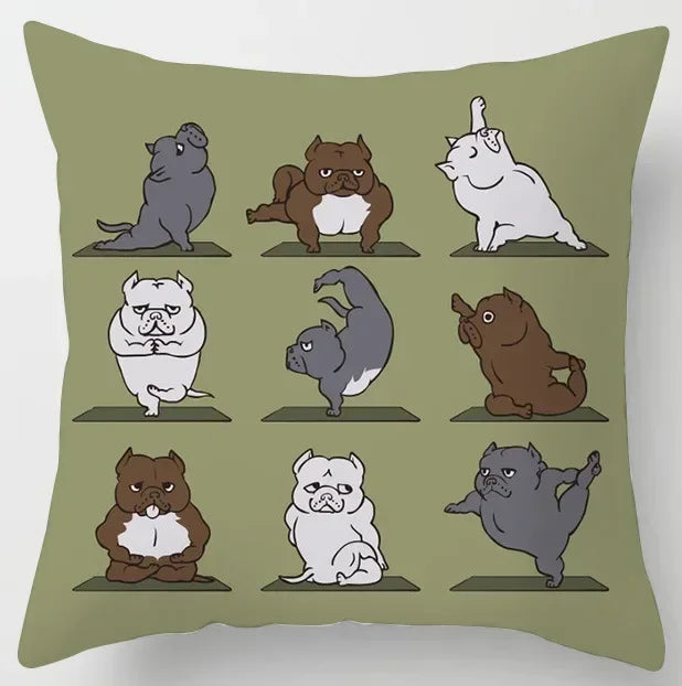 Axyaa Yoga Panda & Avocado Cartoon Animal Throw Pillow Bundle