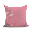 Axyaa Pink Flamingo Linen Cushion Cover: Cute Art Pillow Euro Cover Home Decor 45*45cm