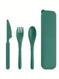 Axyaa Portable Cutlery Set: Plastic Knife, Fork & Spoon - Reusable for School, Outdoor, Camping