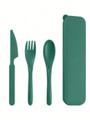 Axyaa Portable Cutlery Set: Plastic Knife, Fork & Spoon - Reusable for School, Outdoor, Camping