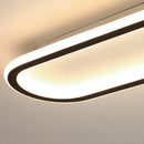 Axyaa Oval LED Ceiling Light for Bedroom Porch Living Room: 40/60/80cm Black