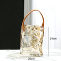 Axyaa Transparent Glass Vase with Irregular Texture for Terrarium Home Decoration