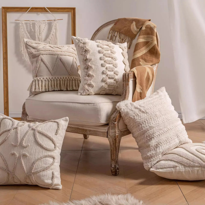 Axyaa Chenille Pillow Covers: Textured Sofa Cushion Cases for Modern Minimalist Style
