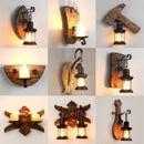 Axyaa Wooden LED Wall Lamps Industrial Style Home Decor Sconces for Living Room