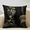 Nordic Print Linen Cushion Cover, Black and White Decor Pillowcase for Sofa by Axyaa