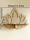 Axyaa Black Lotus Crystal Wall Shelf: Boho Floating Shelves for Aesthetic Décor