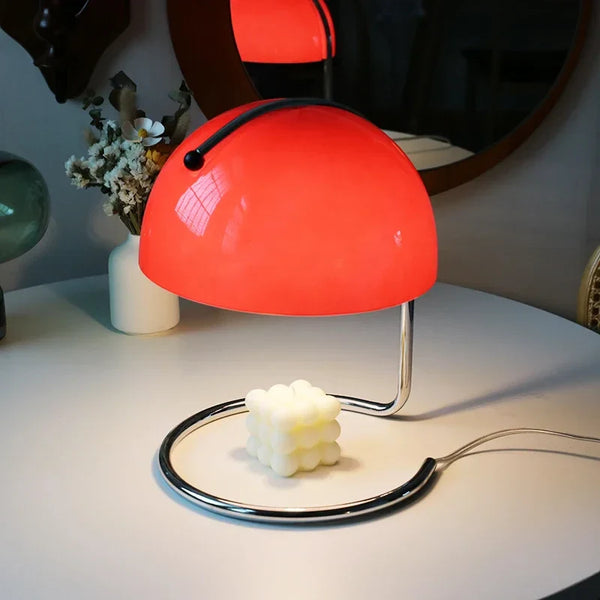 Axyaa Nordic Yellow Glass Table Lamp Unique Iron Hat Style Bedside Light