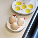 Axyaa Cute Chi Egg Tray Refrigerator Holder Irregular Storage Breakfast Plate