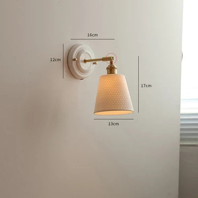 Axyaa White Ceramic Wall Lamp Modern Nordic Japanese Style LED Lighting