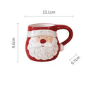 Axyaa Santa Claus Ceramic Mug Elk Coffee Cup Embossed Flower Teacup